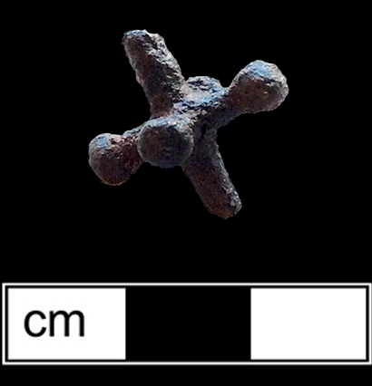 Cast iron six-pronged jack, 1.75cm x 1.75cm - from 18MO609.